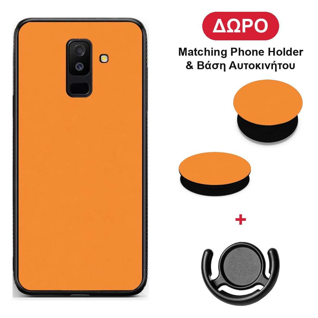 Tangerine Orange - Samsung Galaxy A6+ 2018 θήκη + Δώρο Phone Holder & Βάση Αυτοκινήτου