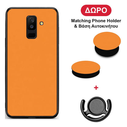Tangerine Orange - Samsung Galaxy A6+ 2018 θήκη + Δώρο Phone Holder & Βάση Αυτοκινήτου