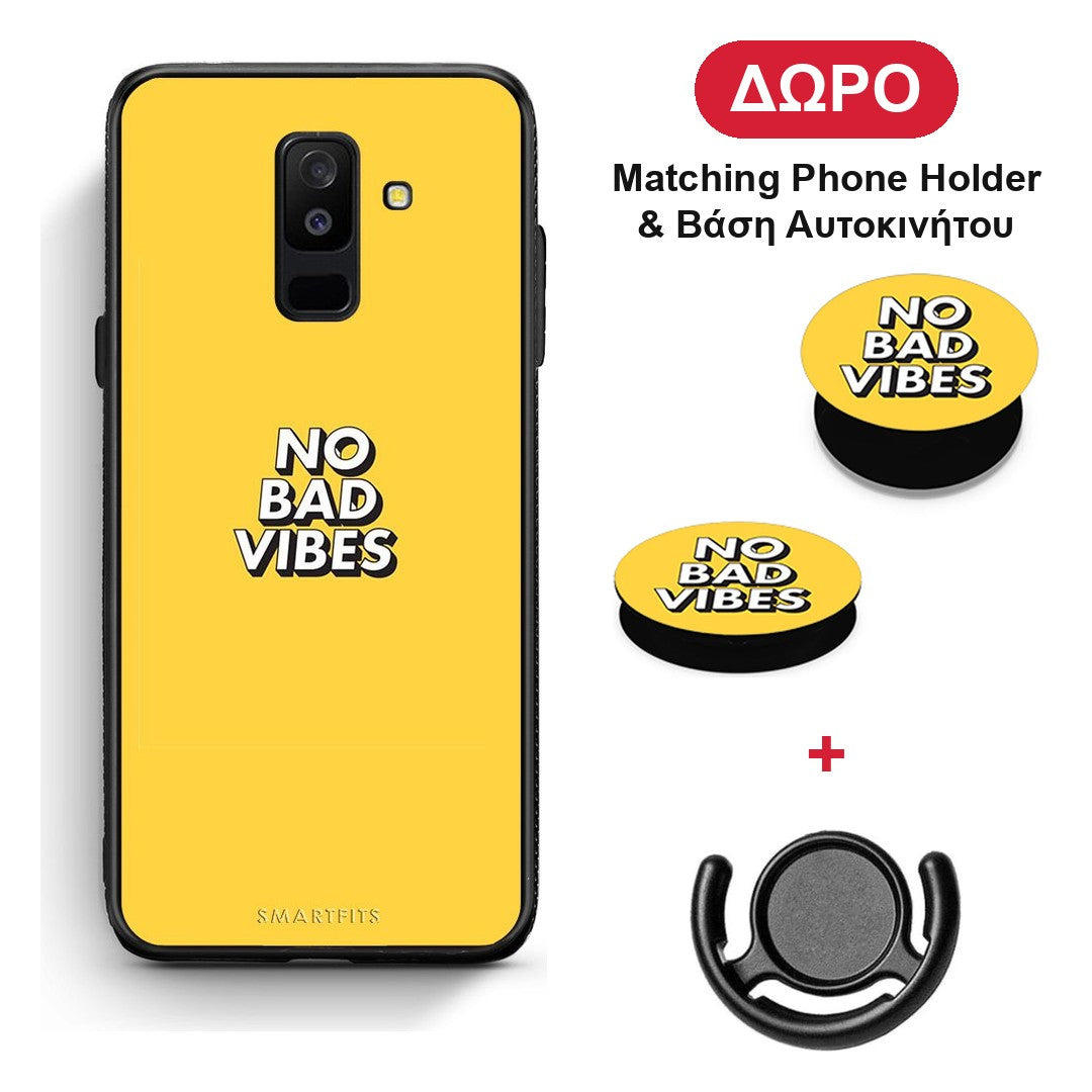 Text Vibes - Samsung Galaxy A6+ 2018 θήκη + Δώρο Phone Holder & Βάση Αυτοκινήτου