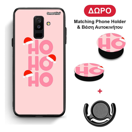 Xmas Ho Ho Ho - Samsung Galaxy A6+ 2018 θήκη + Δώρο Phone Holder & Βάση Αυτοκινήτου