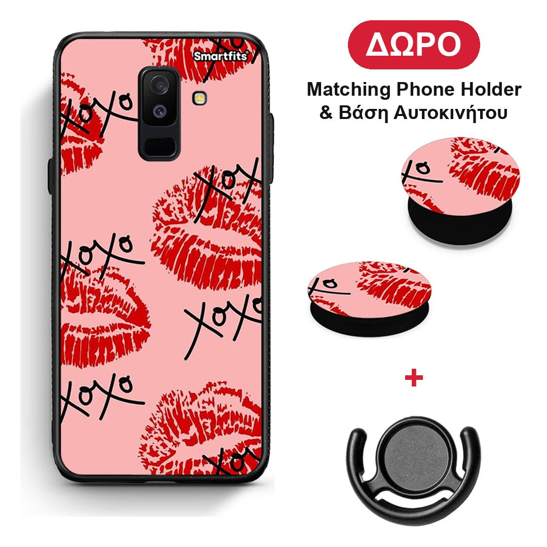 XOXO Lips - Samsung Galaxy A6+ 2018 θήκη + Δώρο Phone Holder & Βάση Αυτοκινήτου