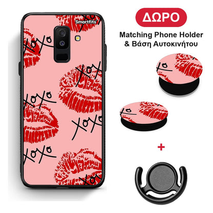 XOXO Lips - Samsung Galaxy A6+ 2018 θήκη + Δώρο Phone Holder & Βάση Αυτοκινήτου