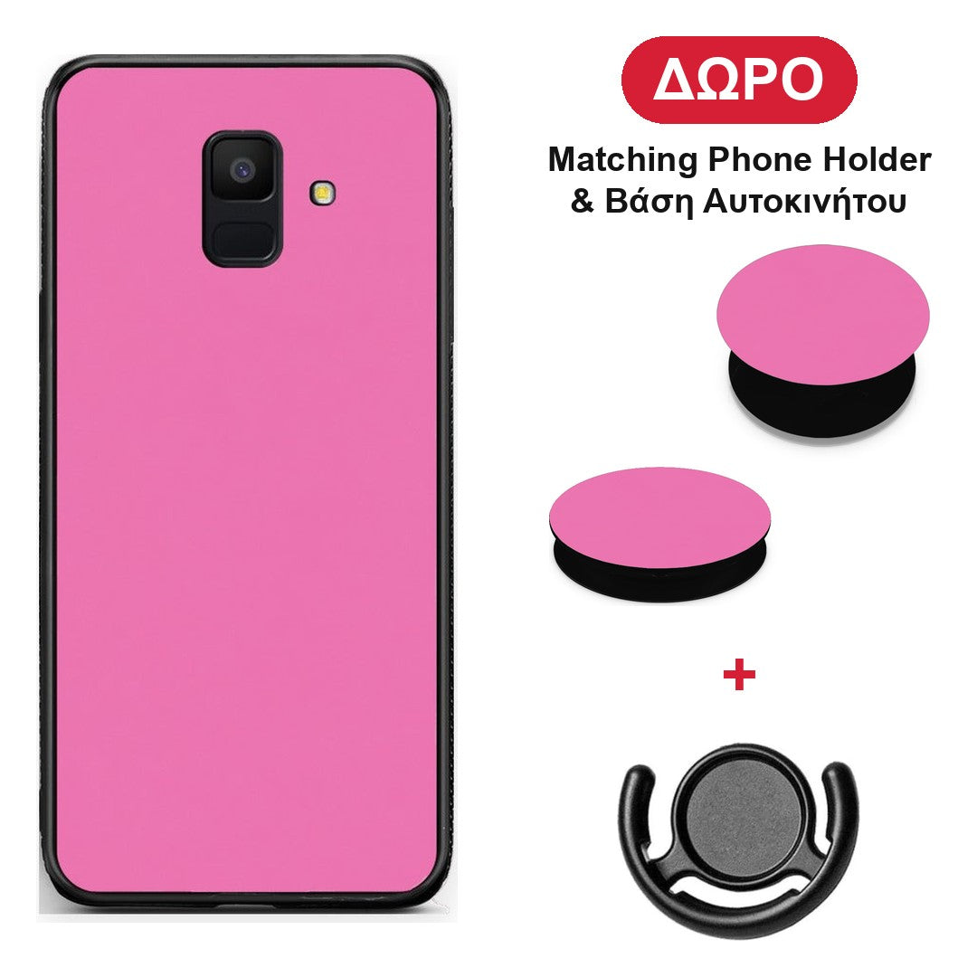Rose Pink - Samsung Galaxy A6 2018 θήκη + Δώρο Phone Holder & Βάση Αυτοκινήτου