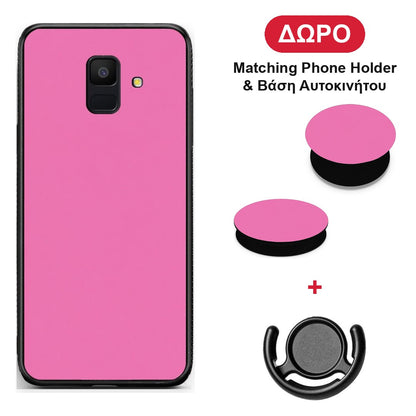 Rose Pink - Samsung Galaxy A6 2018 θήκη + Δώρο Phone Holder & Βάση Αυτοκινήτου