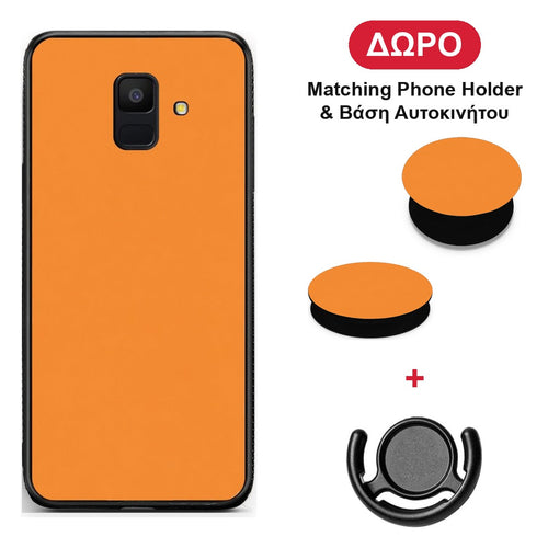 Tangerine Orange - Samsung Galaxy A6 2018 θήκη + Δώρο Phone Holder & Βάση Αυτοκινήτου