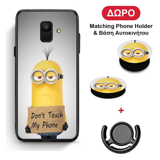 Text Minion - Samsung Galaxy A6 2018 θήκη + Δώρο Phone Holder & Βάση Αυτοκινήτου