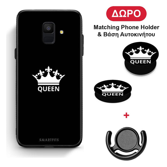 Valentine Queen - Samsung Galaxy A6 2018 θήκη + Δώρο Phone Holder & Βάση Αυτοκινήτου