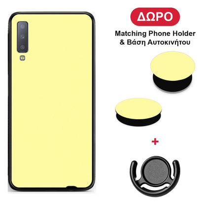 Butter Yellow - Samsung Galaxy A7 2018 θήκη + Δώρο Phone Holder & Βάση Αυτοκινήτου