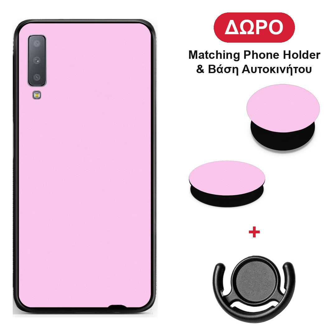 Cotton Candy Pink - Samsung Galaxy A7 2018 θήκη + Δώρο Phone Holder & Βάση Αυτοκινήτου