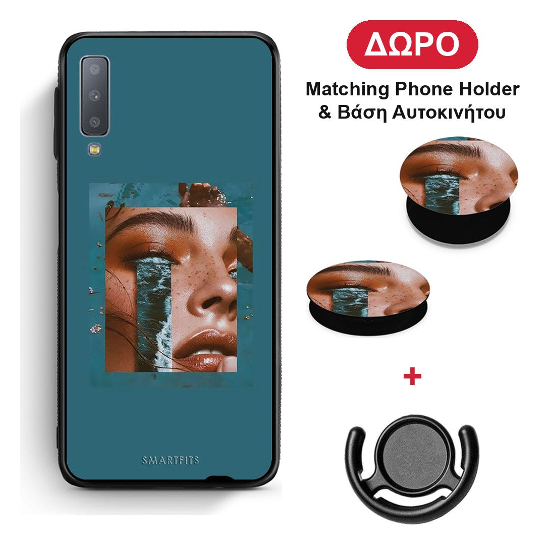 Cry An Ocean - Samsung Galaxy A7 2018 θήκη + Δώρο Phone Holder & Βάση Αυτοκινήτου