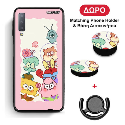 Cute Companion - Samsung Galaxy A7 2018 θήκη + Δώρο Phone Holder & Βάση Αυτοκινήτου