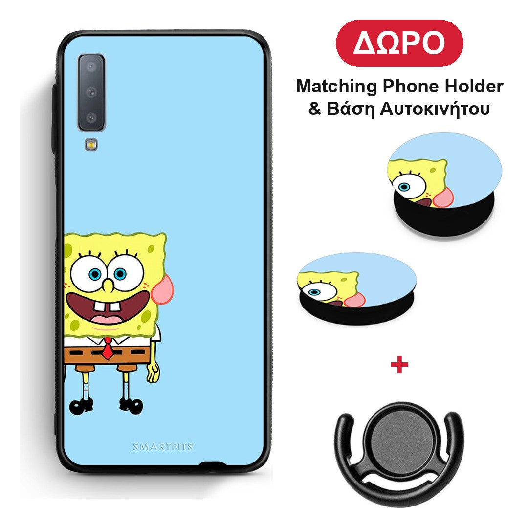 Friends Bob - Samsung Galaxy A7 2018 θήκη + Δώρο Phone Holder & Βάση Αυτοκινήτου