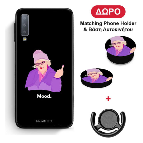 Grandma Mood Black - Samsung Galaxy A7 2018 θήκη + Δώρο Phone Holder & Βάση Αυτοκινήτου