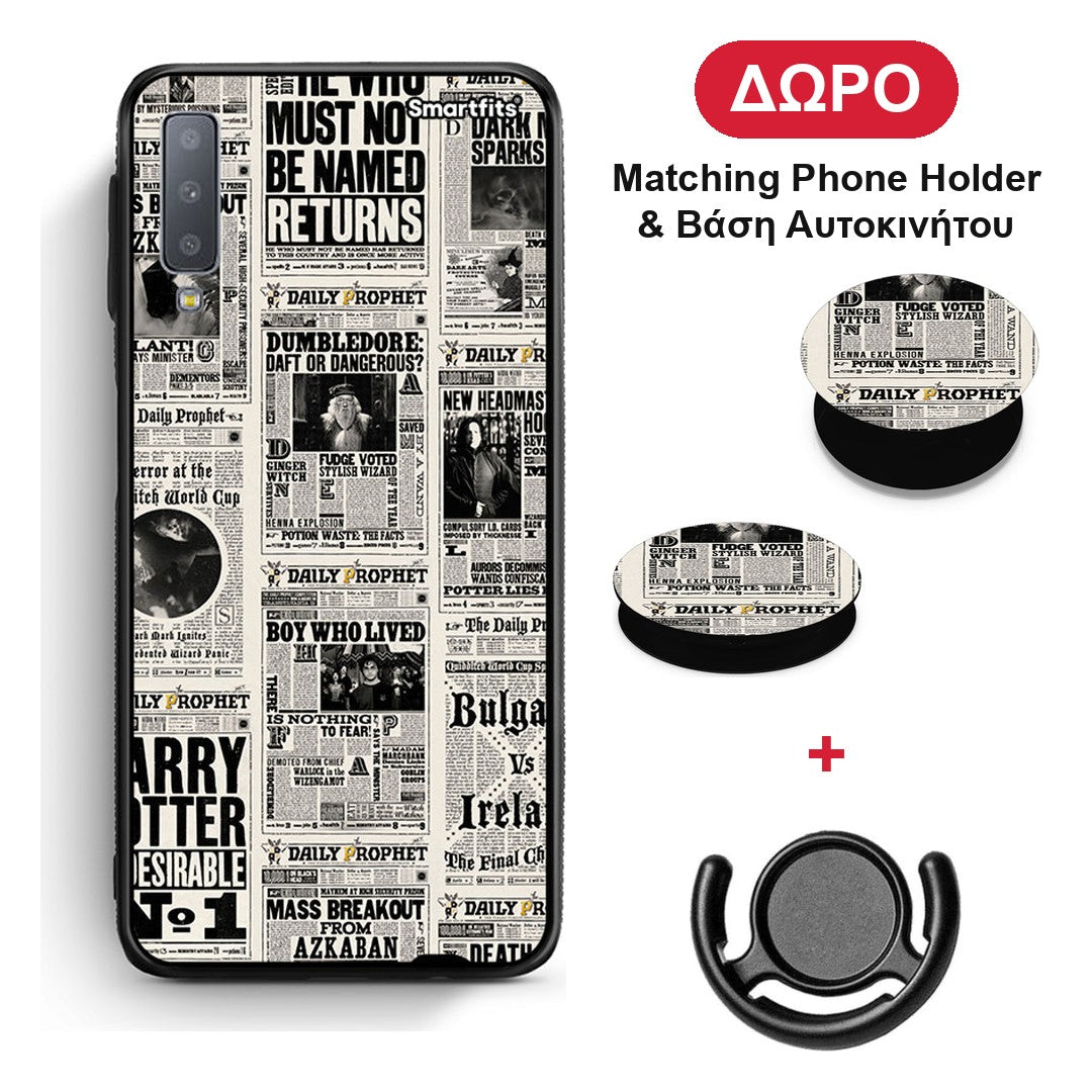 Harry Paper - Samsung Galaxy A7 2018 θήκη + Δώρο Phone Holder & Βάση Αυτοκινήτου