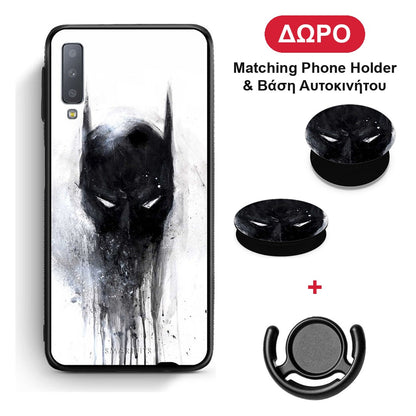 Hero Paint Bat - Samsung Galaxy A7 2018 θήκη + Δώρο Phone Holder & Βάση Αυτοκινήτου