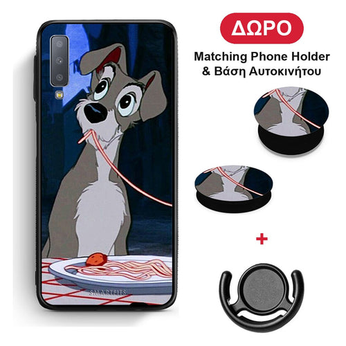 Lady And Tramp 1 - Samsung Galaxy A7 2018 θήκη + Δώρο Phone Holder & Βάση Αυτοκινήτου