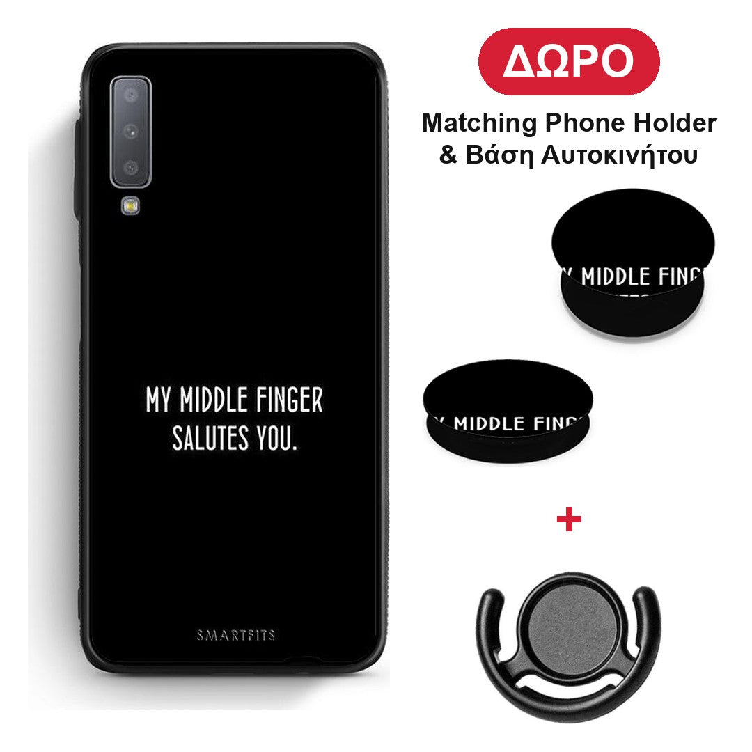 Salute - Samsung Galaxy A7 2018 θήκη + Δώρο Phone Holder & Βάση Αυτοκινήτου