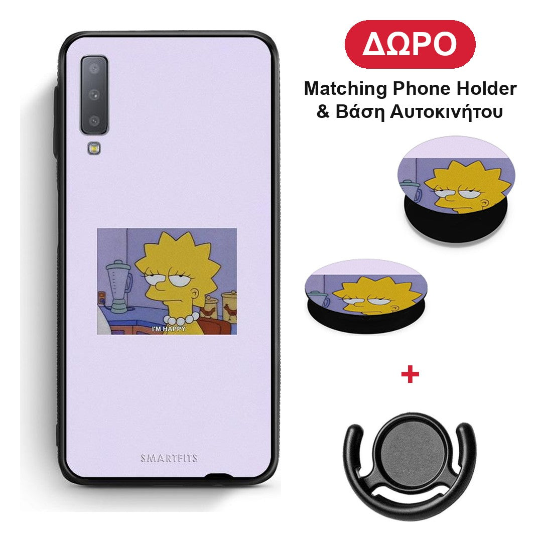 So Happy - Samsung Galaxy A7 2018 θήκη + Δώρο Phone Holder & Βάση Αυτοκινήτου