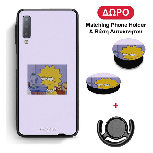 So Happy - Samsung Galaxy A7 2018 θήκη + Δώρο Phone Holder & Βάση Αυτοκινήτου