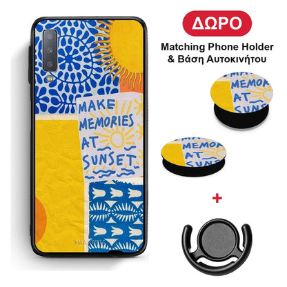 Sunset Memories - Samsung Galaxy A7 2018 θήκη + Δώρο Phone Holder & Βάση Αυτοκινήτου