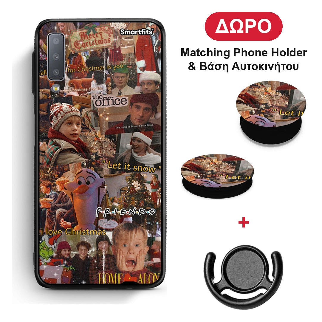 Xmas Wishes - Samsung Galaxy A7 2018 θήκη + Δώρο Phone Holder & Βάση Αυτοκινήτου