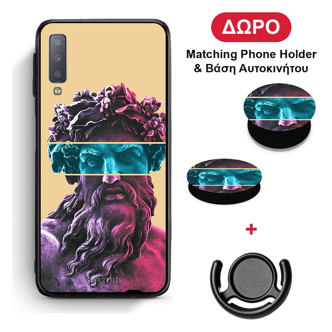 Zeus Art - Samsung Galaxy A7 2018 θήκη + Δώρο Phone Holder & Βάση Αυτοκινήτου