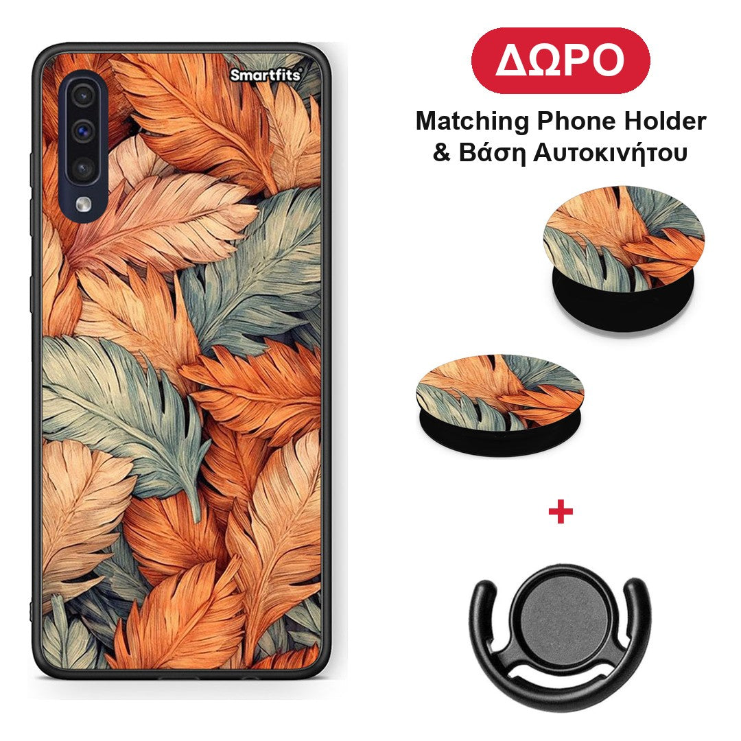 Autumn Leaves - Samsung Galaxy A70 θήκη + Δώρο Phone Holder & Βάση Αυτοκινήτου