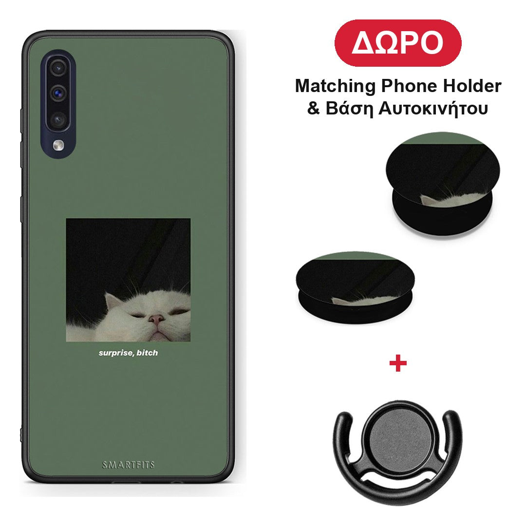 Bitch Surprise - Samsung Galaxy A70 θήκη + Δώρο Phone Holder & Βάση Αυτοκινήτου