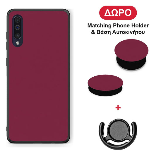 Burgundy - Samsung Galaxy A70 θήκη + Δώρο Phone Holder & Βάση Αυτοκινήτου