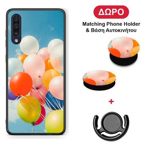 Colorful Balloons - Samsung Galaxy A70 θήκη + Δώρο Phone Holder & Βάση Αυτοκινήτου