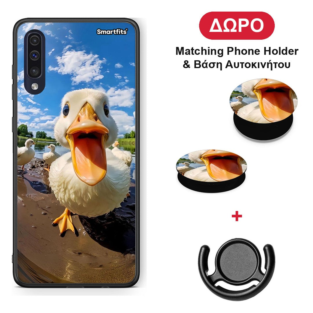Duck Face - Samsung Galaxy A70 θήκη + Δώρο Phone Holder & Βάση Αυτοκινήτου