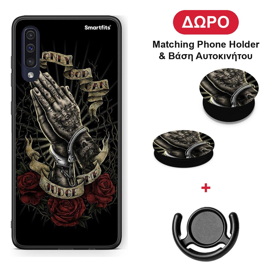 Judge By God - Samsung Galaxy A70 θήκη + Δώρο Phone Holder & Βάση Αυτοκινήτου