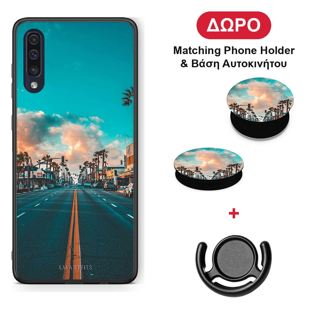 Landscape City - Samsung Galaxy A70 θήκη + Δώρο Phone Holder & Βάση Αυτοκινήτου