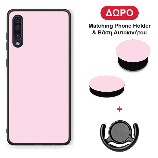 Pale Pink - Samsung Galaxy A70 θήκη + Δώρο Phone Holder & Βάση Αυτοκινήτου