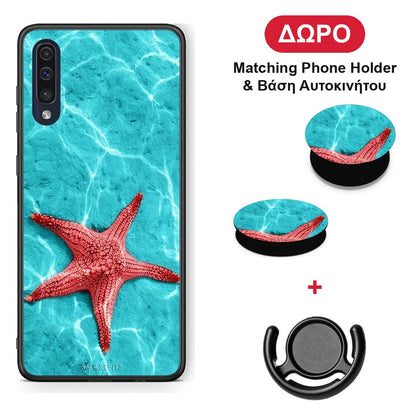 Red Starfish - Samsung Galaxy A70 θήκη + Δώρο Phone Holder & Βάση Αυτοκινήτου