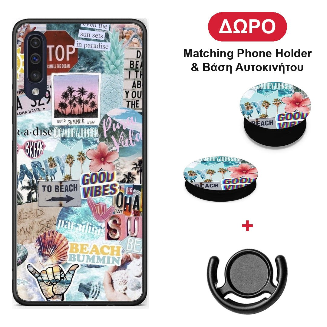Summer Vibes - Samsung Galaxy A70 θήκη + Δώρο Phone Holder & Βάση Αυτοκινήτου