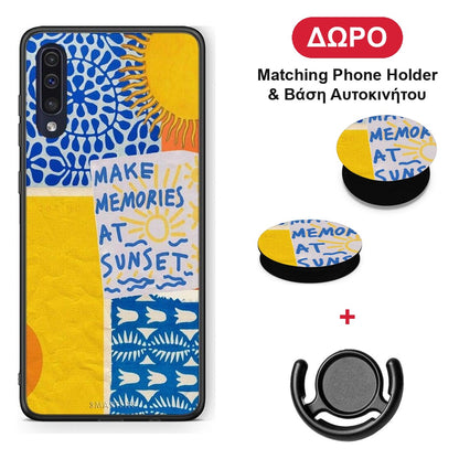 Sunset Memories - Samsung Galaxy A70 θήκη + Δώρο Phone Holder & Βάση Αυτοκινήτου