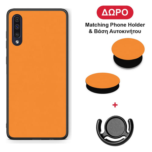 Tangerine Orange - Samsung Galaxy A70 θήκη + Δώρο Phone Holder & Βάση Αυτοκινήτου