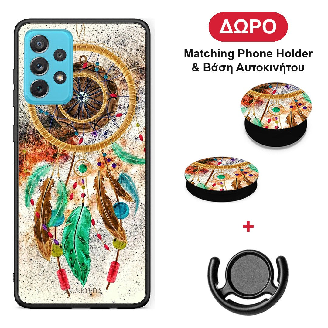 Boho DreamCatcher - Samsung Galaxy A72 θήκη + Δώρο Phone Holder & Βάση Αυτοκινήτου