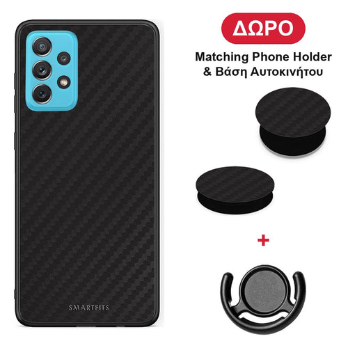 Carbon Black - Samsung Galaxy A72 θήκη + Δώρο Phone Holder & Βάση Αυτοκινήτου