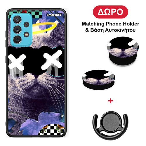 Cat Collage - Samsung Galaxy A72 θήκη + Δώρο Phone Holder & Βάση Αυτοκινήτου