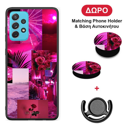 Collage Red Roses - Samsung Galaxy A72 θήκη + Δώρο Phone Holder & Βάση Αυτοκινήτου
