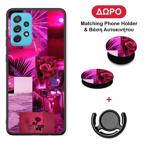 Collage Red Roses - Samsung Galaxy A72 θήκη + Δώρο Phone Holder & Βάση Αυτοκινήτου