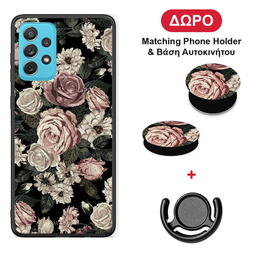 Flower Wild Roses - Samsung Galaxy A72 θήκη + Δώρο Phone Holder & Βάση Αυτοκινήτου