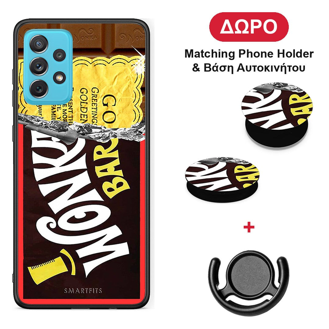 Golden Ticket - Samsung Galaxy A72 θήκη + Δώρο Phone Holder & Βάση Αυτοκινήτου