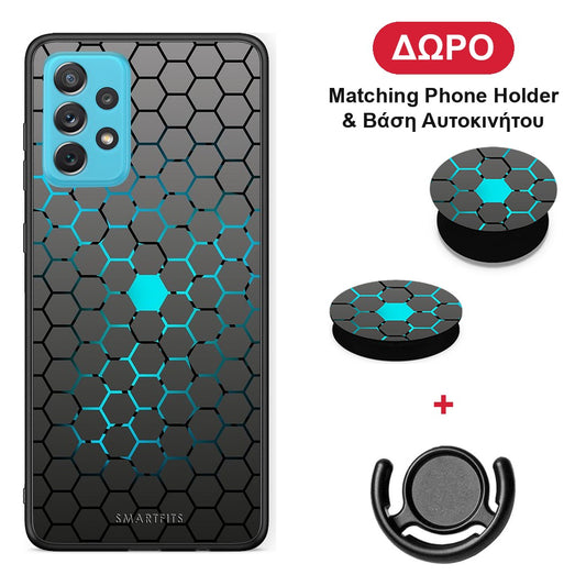 Geometric Hexagonal - Samsung Galaxy A72 θήκη + Δώρο Phone Holder & Βάση Αυτοκινήτου
