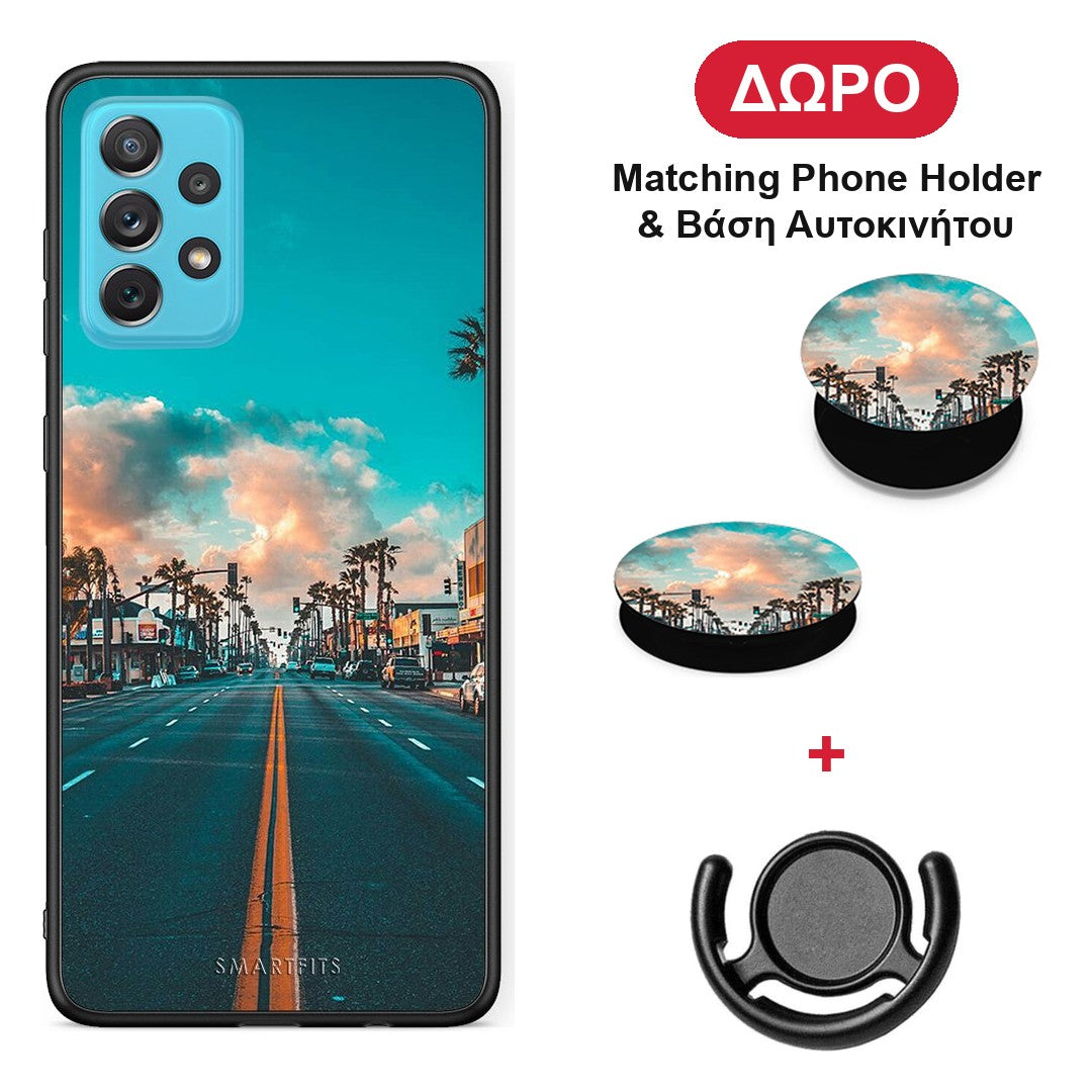 Landscape City - Samsung Galaxy A72 θήκη + Δώρο Phone Holder & Βάση Αυτοκινήτου