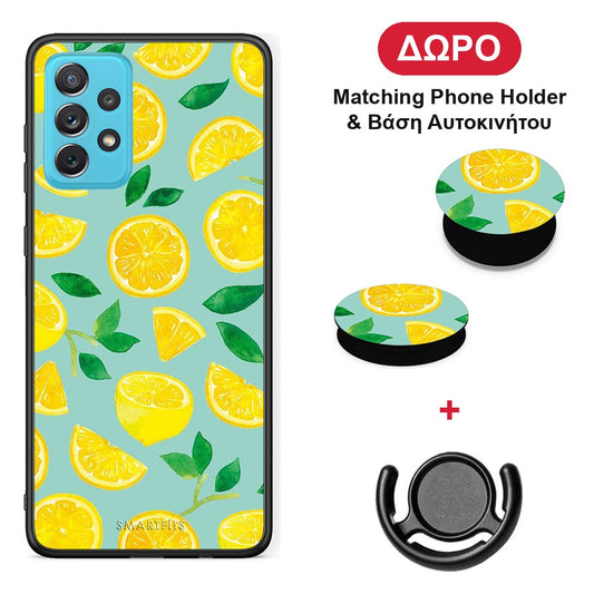 Lemons - Samsung Galaxy A72 θήκη + Δώρο Phone Holder & Βάση Αυτοκινήτου