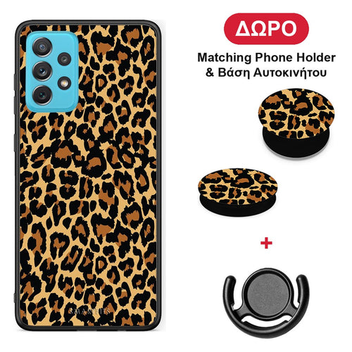Animal Leopard - Samsung Galaxy A72 θήκη + Δώρο Phone Holder & Βάση Αυτοκινήτου