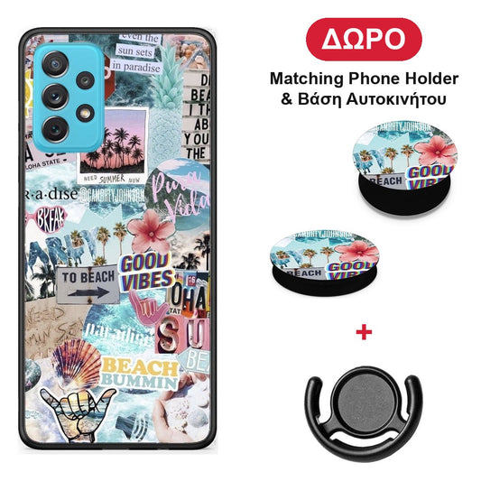 Summer Vibes - Samsung Galaxy A72 θήκη + Δώρο Phone Holder & Βάση Αυτοκινήτου